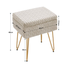 Load image into Gallery viewer, Rectangle Upholstered Storage Ottoman Vanity Stool
