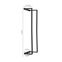 Load image into Gallery viewer, Modern Carbon Steel Wall Towel Rack with Hooks
