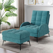 Load image into Gallery viewer, Upholstered Adjustable Backrest Velvet Sleeper Recliner Come with Ottoman Recliners Living and Home 
