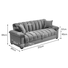 Load image into Gallery viewer, Grey Channel Sleeper Sofa Bed - 212 x 89cm
