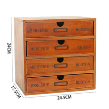 Load image into Gallery viewer, Rustic 4-Drawer Wooden Organizer Box
