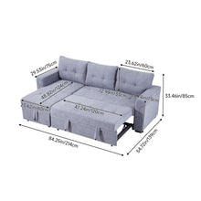 Load image into Gallery viewer, 3-Seater Upholstered Corner Sofa Bed with Storage

