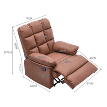 Load image into Gallery viewer, Brown Faux Leather Upholstered Recliner Armchair
