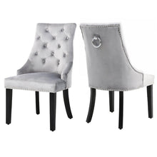 Load image into Gallery viewer, Set of 2 Tufted Velvet Dining Chairs Dining Chairs Living and Home Light Grey 
