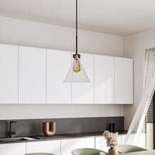 Load image into Gallery viewer, Modern Style Transparent Black Glass Single Light Pendant Light Pendant Lights Living and Home 
