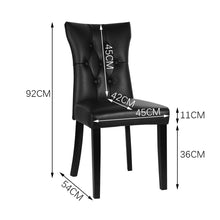 Load image into Gallery viewer, Set of 2 Faux Leather Dining Chairs Buttoned High Back Side Chairs Dining Chairs Living and Home 
