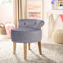 Load image into Gallery viewer, Vintage Low Back Make-up Chair with Wooden Legs Living and Home 

