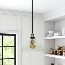 Load image into Gallery viewer, Modern Style Transparent Black Glass Single Light Pendant Light Pendant Lights Living and Home 28cm Dia x 15cm H 
