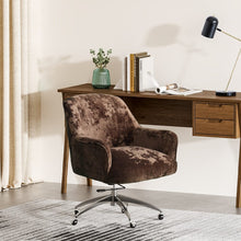Load image into Gallery viewer, Velvet Upholstered Wheeled Swivel Office Chair Living and Home Coffee 
