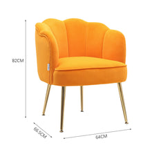 Load image into Gallery viewer, Frosted Velvet Shell Accent Chair Scalloped Chair Living and Home 
