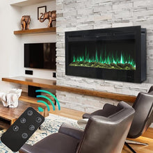 Load image into Gallery viewer, 50 Inch Wall Mounted Electric Fireplace Insert Heater 9 Flame Colours 1800W Wall Mounted Fireplaces Living and Home 
