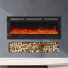 Load image into Gallery viewer, 50 Inch Wall Mounted Electric Fireplace Insert Heater 9 Flame Colours 1800W Wall Mounted Fireplaces Living and Home 
