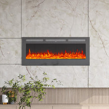 Load image into Gallery viewer, 50 Inch Wall Mounted Electric Fireplace Insert Heater 9 Flame Colours 1800W Wall Mounted Fireplaces Living and Home 
