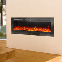 Load image into Gallery viewer, 50 Inch Wall Mounted Electric Fireplace Insert Heater 9 Flame Colours 1800W Wall Mounted Fireplaces Living and Home 
