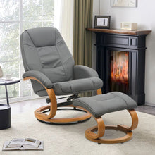 Load image into Gallery viewer, High Back PU Leather Recliner Armchair with Footstool 103.5cm Lounge Chairs Living and Home 
