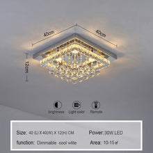 Load image into Gallery viewer, Chrome Finished Sqaure LED Ceiling Light with Luxury Crystal Ball Drops Ceiling Light Living and Home 
