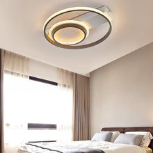 Load image into Gallery viewer, Modern LED Ceiling Light with 2 Circular Rings in Black Dimmable/Non-Dimmable Ceiling Light Living and Home 
