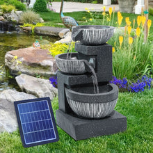 Load image into Gallery viewer, Outdoor Water Fountain Rockery Decoration 3 Tier Bowls Solar Powered, AI0983

