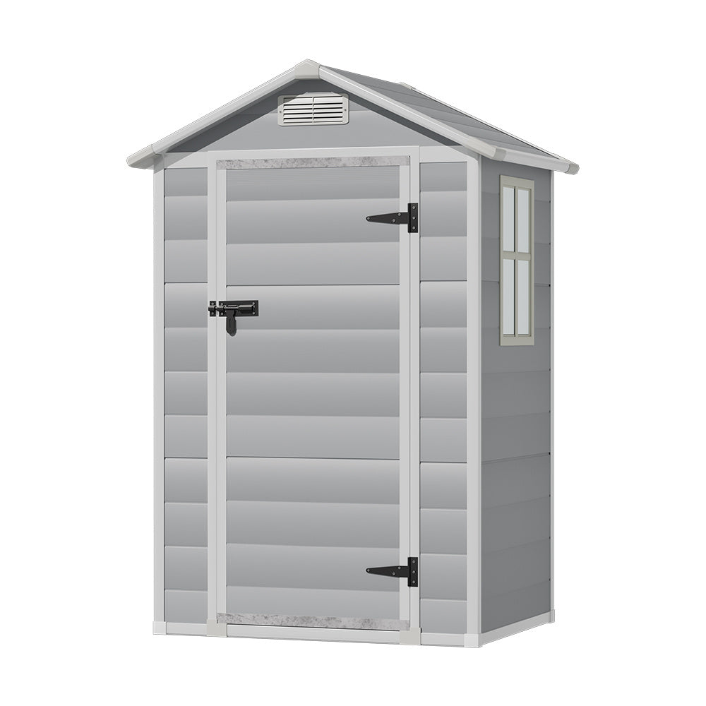 Garden Plastic Storage Shed with Lockable Hinged Door