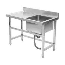 Load image into Gallery viewer, Commercial Kitchen Sink Single Bowl Stainless Steel with Left Drainboard
