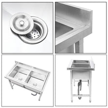 Load image into Gallery viewer, Commercial Kitchen Sink Single Bowl Stainless Steel with Left Drainboard

