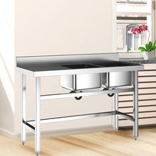 Load image into Gallery viewer, Commercial Kitchen Sink 2 Compartment Stainless Steel with Left Drainboard Living and Home 
