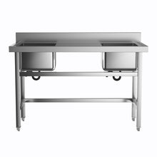 Load image into Gallery viewer, Stainless Steel Kitchen Sink Double Bowls Wash Basin with Drinboard Kitchen Sink Living and Home 
