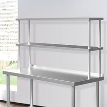 Load image into Gallery viewer, Commercial Kitchen Food Prep Work Table Stainless Steel Single Double Over Shelf Kitchen &amp; Dining Room Tables Living and Home 
