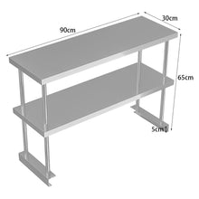 Load image into Gallery viewer, Commercial Kitchen Food Prep Work Table Stainless Steel Single Double Over Shelf Kitchen &amp; Dining Room Tables Living and Home 
