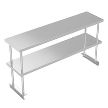 Load image into Gallery viewer, Commercial Kitchen Food Prep Work Table Stainless Steel Single Double Over Shelf Kitchen &amp; Dining Room Tables Living and Home 
