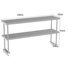 Load image into Gallery viewer, Commercial Kitchen Food Prep Work Table Stainless Steel Single Double Over Shelf Kitchen &amp; Dining Room Tables Living and Home 
