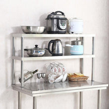 Load image into Gallery viewer, Commercial Kitchen Food Prep Work Table Stainless Steel Single Double Over Shelf Kitchen &amp; Dining Room Tables Living and Home 2 Tiers 120 cm 
