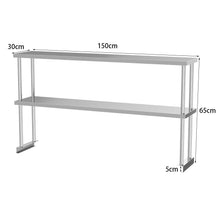 Load image into Gallery viewer, Commercial Kitchen Food Prep Work Table Stainless Steel Single Double Over Shelf Kitchen &amp; Dining Room Tables Living and Home 
