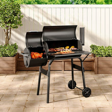 Load image into Gallery viewer, Outdoor Charcoal BBQ Grill with Offset 2-in-1 Smoker and Wheels BBQ Grills Living and Home 
