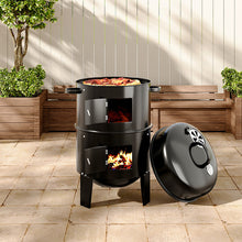 Load image into Gallery viewer, 3-In-1 Portable Outdoor Charcoal BBQ Grill Smoker
