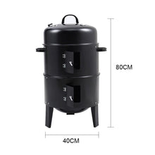 Load image into Gallery viewer, 80 cm H 3 in 1 BBQ Charcoal Grill 3 Tier Smoker BBQ Grills Living and Home 
