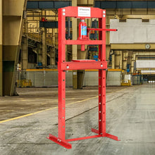 Load image into Gallery viewer, Workshop Press Floor Standing Hydraulic H-Frame Workshop Presses Living and Home 12 Ton Red 
