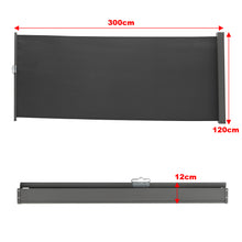 Load image into Gallery viewer, 300cm Outdoor Patio Retractable Side Awning Balcony Sunshade Blind
