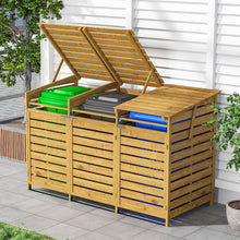 Load image into Gallery viewer, Outdoor Spruce Wood Trash Can Storage Shed
