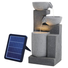 Load image into Gallery viewer, Garden Cascading Fountain Solar LED Light Rockfall Water Feature Fountains Living and Home 
