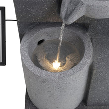 Load image into Gallery viewer, Garden Cascading Fountain Solar LED Light Rockfall Water Feature Fountains Living and Home 
