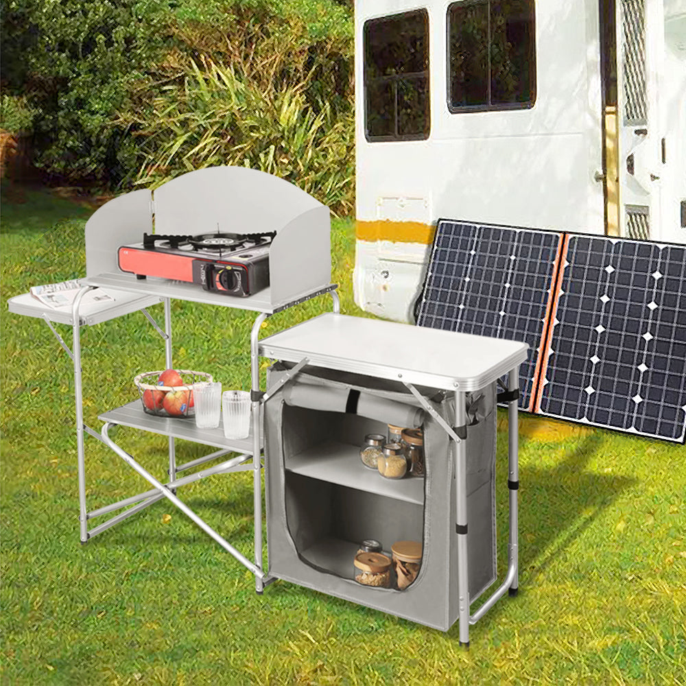 Outdoor Portable Camp Kitchen with Zippered Storage
