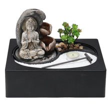 Load image into Gallery viewer, Buddha Zen Tabletop Fountain with LED Light, Tealight Holder and Succulent Fountains &amp; Waterfalls Living and Home 
