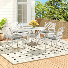 Load image into Gallery viewer, Livingandhome Set of 5 Retro Garden Bistro Set Cast Aluminum with Cushions, AI1045AI1043AI1043
