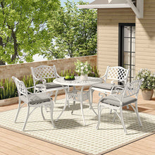 Load image into Gallery viewer, Livingandhome Set of 5 Retro Garden Bistro Set Cast Aluminum with Cushions, AI1045AI1043AI1043
