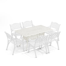 Load image into Gallery viewer, 4/6 Seater Aluminium Garden Dining Set with Parasol Hole Garden Dining Sets Living and Home 
