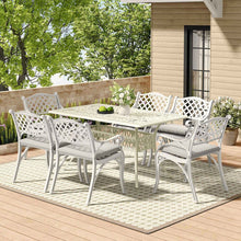 Load image into Gallery viewer, 4/6 Seater Aluminium Garden Dining Set with Parasol Hole Garden Dining Sets Living and Home 
