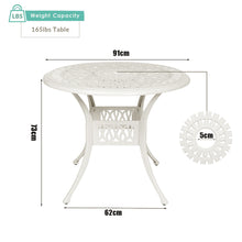 Load image into Gallery viewer, Livingandhome Set of 5 Retro Garden Bistro Set Cast Aluminum with Cushions, AI1045AI1043AI1043
