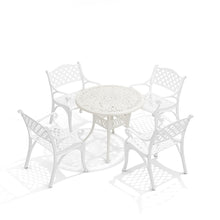 Load image into Gallery viewer, Livingandhome Set of 5 Retro Garden Bistro Set Cast Aluminum with Cushions, AI1045AI1043AI1043
