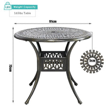 Load image into Gallery viewer, Vintage Round Cast Aluminum Garden Bistro Table

